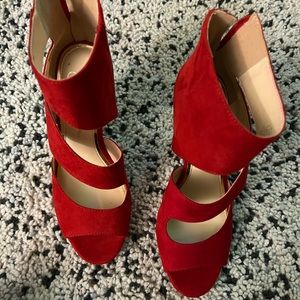 Jessica Simpson suede red heels S 7.5
